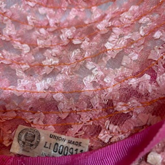 Vintage Union Made Pink Hat with Pink Ribbon - Picture 8 of 8